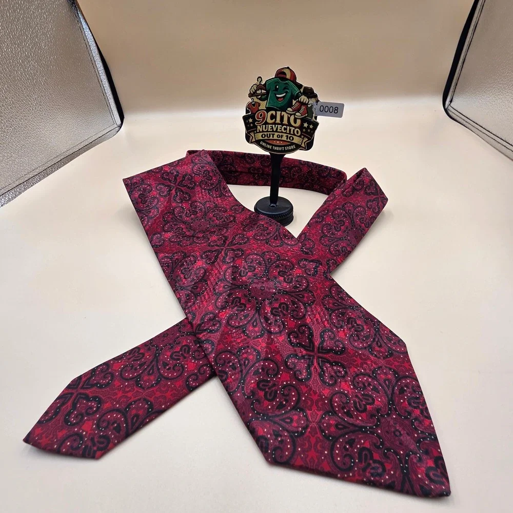 Stefano Ricci Luxury Collection Silk Tie Red Black Paisley Medallion Italy Mens